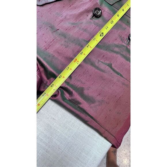 Antonio D'errico Women's Collared Button Front Short Sleeve Purple Top Size L - Picture 10 of 10